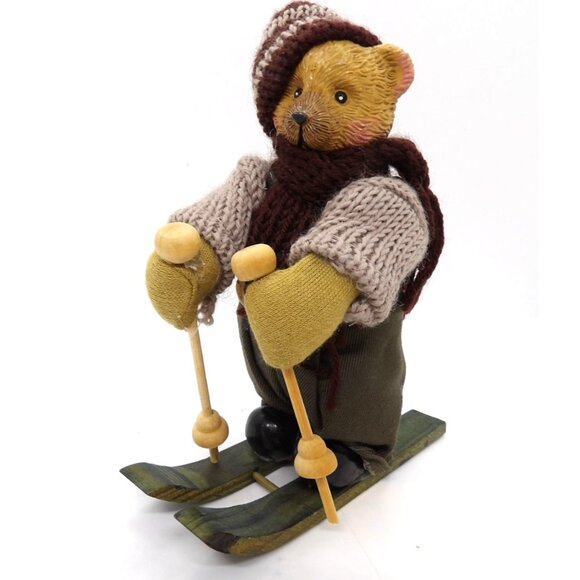 Unbranded Other - Christmas Skiing Teddy Bear Figurine 6.5 in. preowned